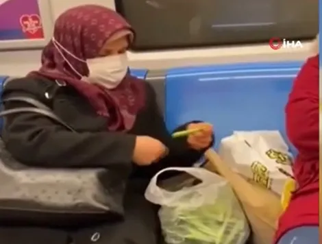 Metroda fasulye ayıklayan teyze viral olan video hakkında konuştu! Güzel yorum yapanlara enfes vaat!-2