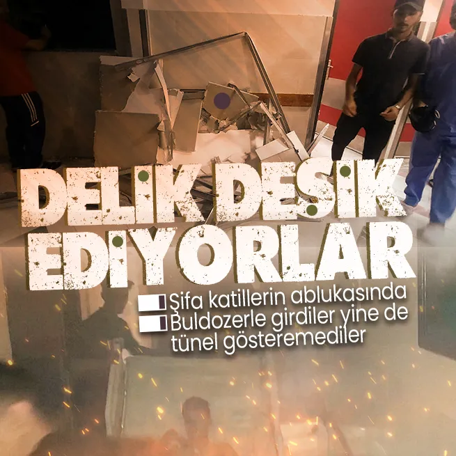 Son dakika: Katil İsrail ordusu Şifa Hastanesinin bahçesini delik deşik ediyor! Amerikalı gazeteci: Bize hiçbir tünel gösterilmedi!