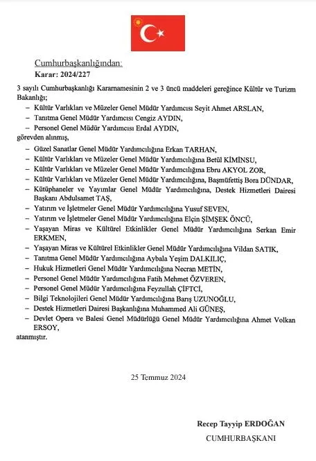 Başkan Erdoğan imzaladı: Atama ve görevden alma kararları Resmi Gazete'de-4