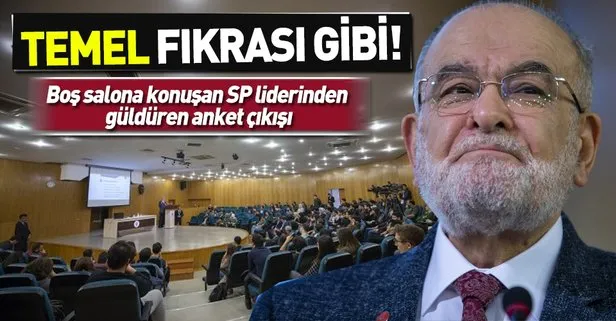 Boş salona konuşan Saadet Partisi Genel Başkanı Karamollaoğlu güldürdü: Anketlerde öne çıkıyoruz