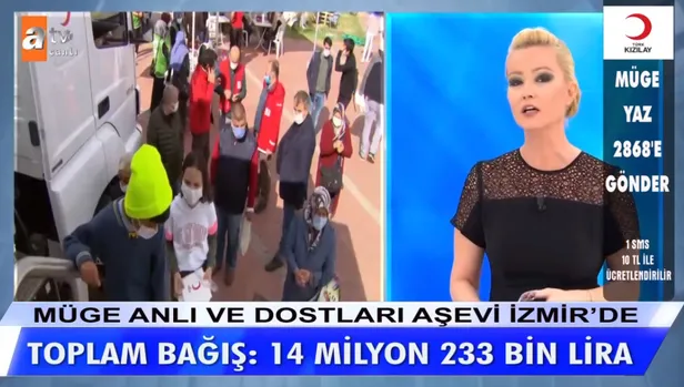 Türkiye, Müge Anlı ve Türk Kızılayı ile el ele İzmir'de deprem bölgesinde! Müge Anlı ve Aşevi Kampanyası'nda rekor bağış...-2