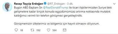 Başkan Erdoğan, Trump ile görüştü