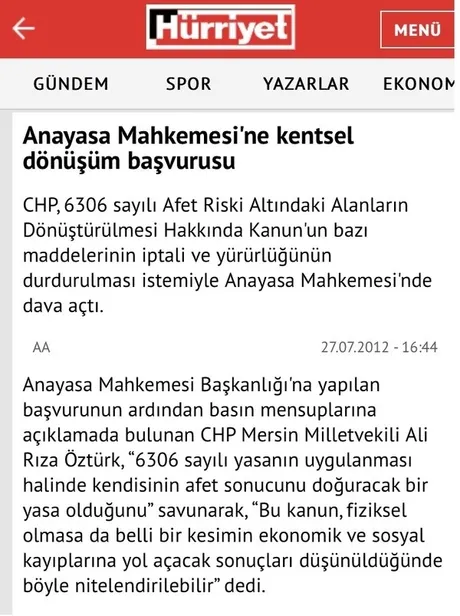 CHP 2012’de çıkan kentsel dönüşüm yasasına da karşı çıkmış!-2