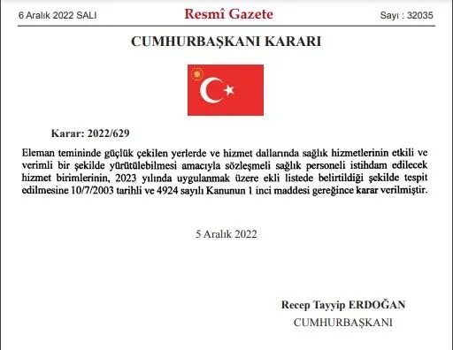 resmi-gazetede-yayimlanan-karara-gore-2023-yilinda-istihdam-edilecek-saglik-personeli-sayisi-belli-oldu-1670277816300.jpeg Başkan Erdoğan imzaladı Resmi Gazete'de yayımlandı! 2023 yılında 27 bin sağlık personeli istihdam edilecek-2