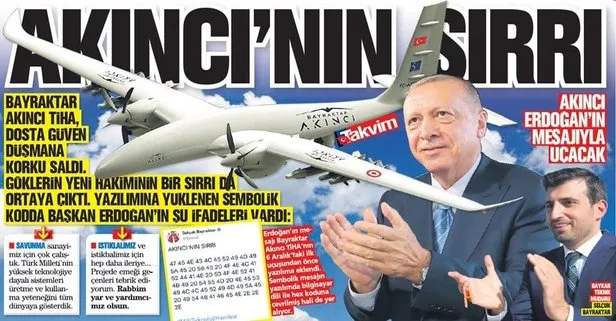 Bayraktar Akıncı TİHA, Başkan Recep Tayyip Erdoğan’ın mesajıyla uçacak