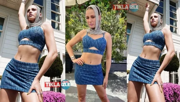 Serenay Sarıkaya'dan mavi büstiyerli süper minili şov! Tarzı ve dansıyla olay oldu!