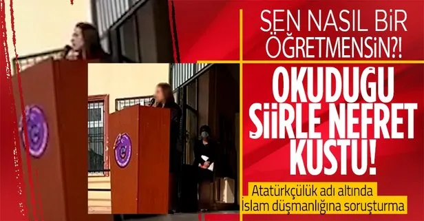 Gaziantep’te Atatürkçülük adı altında İslam düşmanlığı! Bir kadın öğretmen 10 Kasım’da okuduğu şiirle nefret kustu