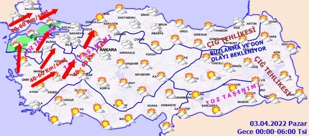 Toz taşınımı ve fırtınaya dikkat! Meteoroloji uyardı: Çamur şeklinde yağabilir! (2 Nisan hava durumu)-5