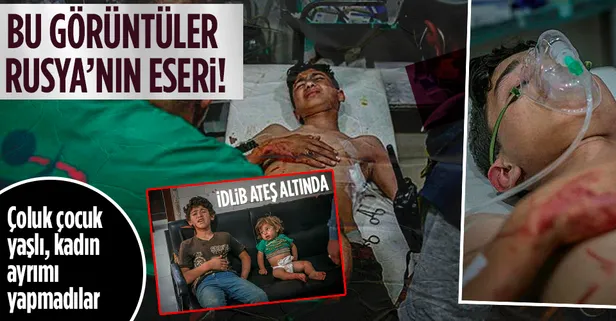 Rusya'ya ait savaş uçakları İdlib'in güneyindeki köylere saldırdı! Yaralılar var...