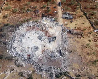 Bağdadinin ölü ele geçirildiği yer havadan görüntülendi