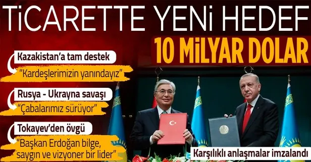 Başkan Recep Tayyip Erdoğan ve Kazakistan Cumhurbaşkanı Tokayev’den önemli açıklamalar