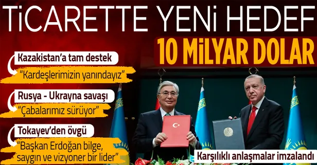 Başkan Recep Tayyip Erdoğan ve Kazakistan Cumhurbaşkanı Tokayev'den önemli açıklamalar