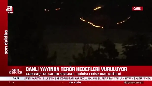 Suriye sınırında terör hedefleri böyle vuruluyor! O anlar A Haber canlı yayınında...