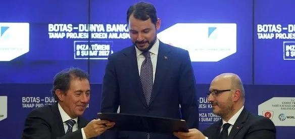 Dünya Bankasını, Trans Anadolu Doğalgaz Boru Hattı (TANAP) için BOTAŞ'a açtığı 400 milyon dolarlık kredinin anlaşması Dünya Bankası ile BOTAŞ arasında imzalandı
