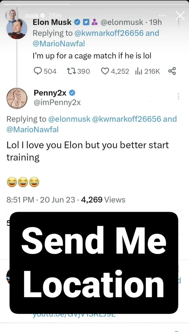 kafes-dovusu-mu-yapacaklar-mark-zuckerberg-ve-elon-musk-arasinda-olay-yazisma-1687440296404.jpeg Kafes dövüşü mü yapacaklar? Mark Zuckerberg ve Elon Musk arasında olay yazışma!-3