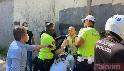 Beşiktaş’ta dehşet anları! Polisin silahını almaya çalıştı gazetecilere küfür etti