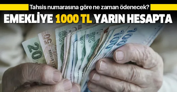 Emekliye 1000 lira yarın hesapta | Kim ne zaman alacak? İşte tahsis numarasına göre ikramiye ödeme takvimi