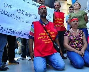 Taşeron işçilerden CHP önünde açlık grevi