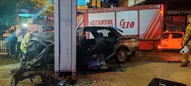 Beşiktaş’ta demir korkuluklara çarpan otomobil hurdaya döndü: Sürücü ağır yaralı-4