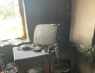Tüplü televizyon patladı yangın çıktı: 1 yaralı