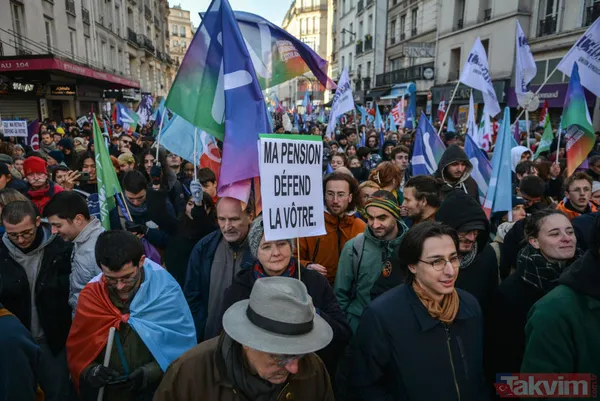 Paris yangın yeri! Fransa'daki 'emeklilik' reformu gösterilerinde gençler de sahnede: Macron'a tepki büyük - 10