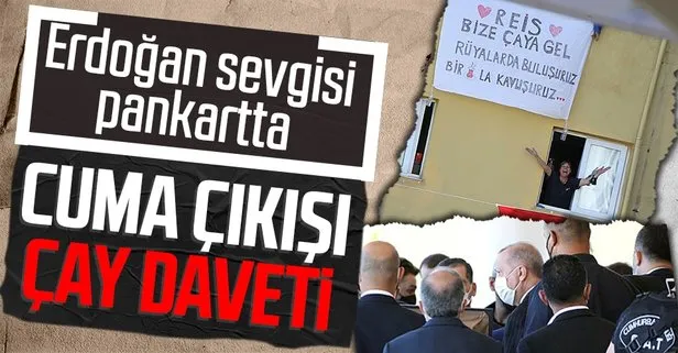 Başkan Erdoğan cuma namazını Mersin’de Halkkent Emir Sultan Camisi’nde kıldı! Dikkat çeken pankart