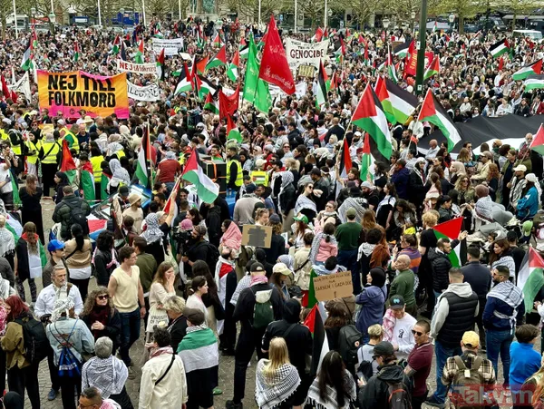 2024 Eurovision Şarkı Yarışması'nın finalinin başlamasına saatler kala on binlerce kişi soykırımcı İsrail'i protesto etti - 50