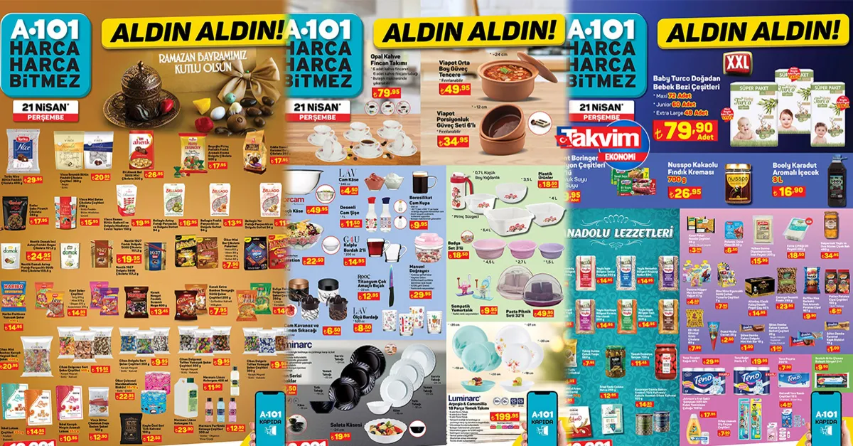 A101’de 21 Nisan Perşembe sürprizi! Ramazan Bayramı için güncellediler! Hafta sonu da dahil edildi! Gıda, elektronik, züccaciye, ev tekstilinde...