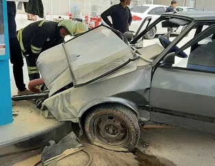 Akaryakıt istasyonuna daldı! Facianın eşiğinden dönüldü