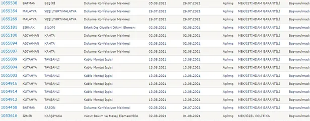 Aylık ücret, açık iş kolları, başvuru adresi! Günlük 110 lira cep harçlığı! Haftanın istihdam garantili meslek kursları!-3