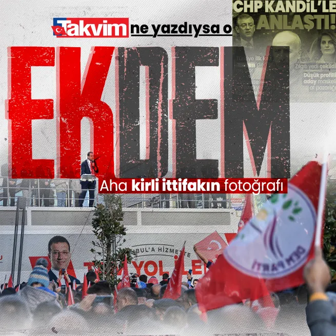 İşte kirli ittifakın fotoğrafı! Ekrem İmamoğlunun Sancaktepe mitinginde DEM Partinin bayrakları sallandı