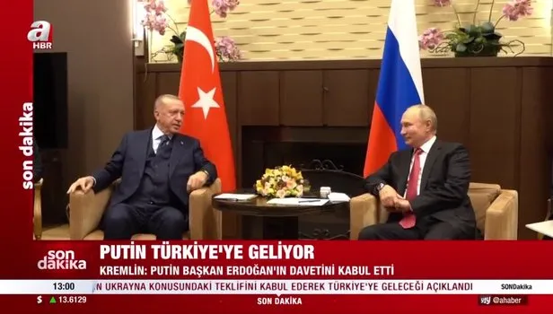 Vladimir Putin, Başkan Erdoğan'ın daveti üzerine Türkiye'ye geliyor
