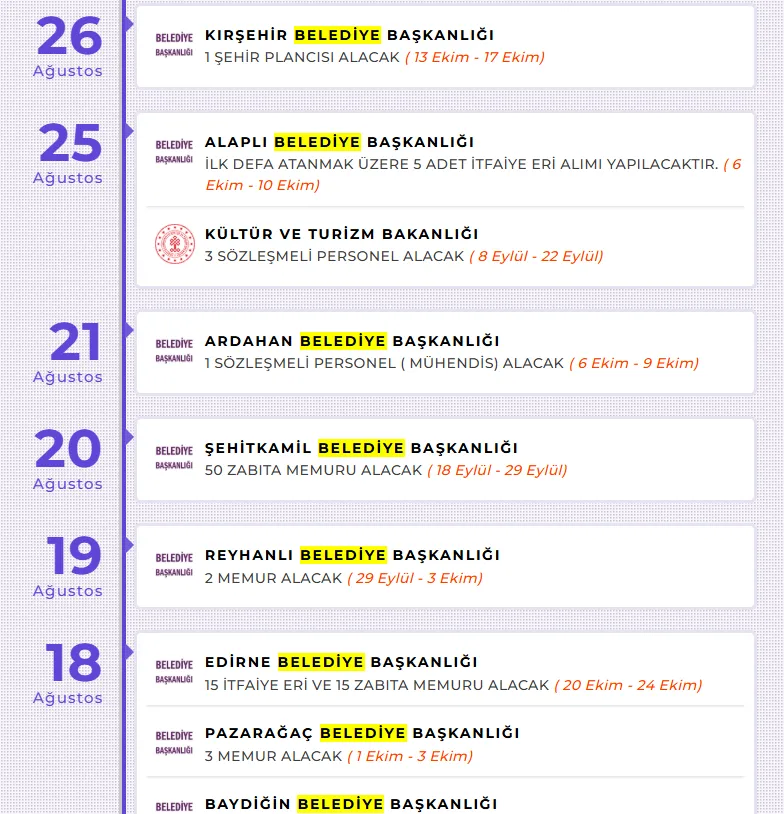 16 ilde 19 ilçede belediyelere KPSS'li KPSS'siz işçi alınacak! 18-50 yaş arası başvurabilir! İşte başvuru şartları-10