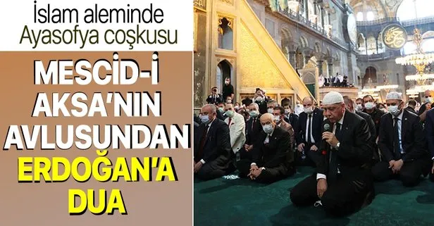 Son dakika: Mescid-i Aksa’nın avlusundan Ayasofya tebriği! Başkan Erdoğan’a böyle dua etti