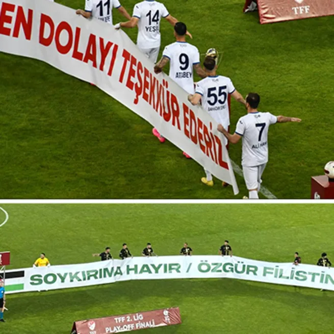 Final maçında Filistin’e destek