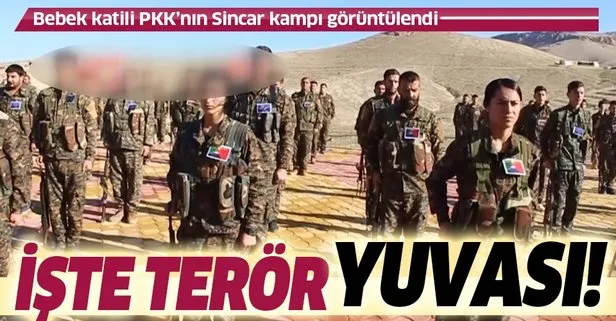 Son dakika: Bebek katili PKK’nın Sincar’daki kampları görüntülendi