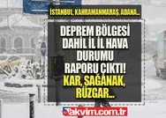 MGMden kritik hava durumu raporu çıktı! Deprem bölgesi dahil o illerde kar, sağanak bekleniyor! İstanbul, Kahramanmaraş, Adıyaman, Adana...