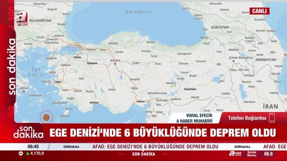 Ege Denizi'nde 6 büyüklüğünde deprem meydana geldi!