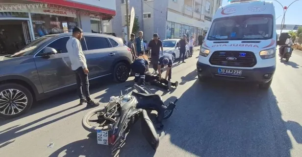 Karaman'da motosiklet kadına çarptı! Kazada 2 kişi yaralandı