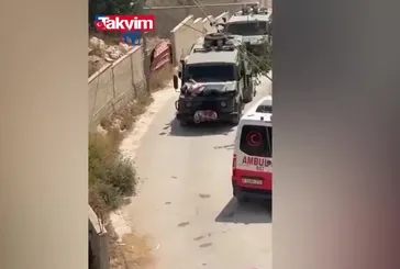 Katil İsrail ordusu, yaralı Filistinli'yi kalkan olarak kullandı! İşte o görüntüler
