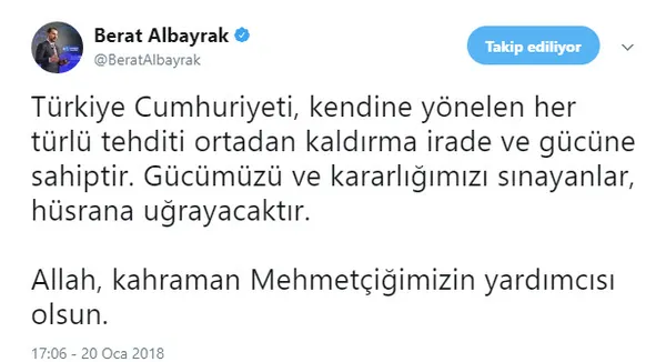 Albayrak: Gücümüzü ve kararlılığımızı sınayanlar hüsrana uğrayacaktır-1