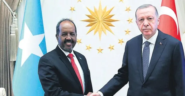 Başkan Recep Tayyip Erdoğan, Somali Cumhurbaşkanı Hasan Şeyh Mahmud ile bir araya geldi