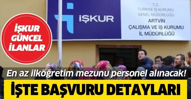 İŞKUR en az ilkokul mezunu personel alımı yapacak!