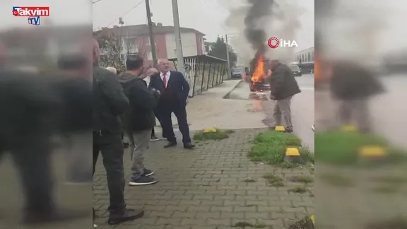 Halk otobüsü alev alev yandı: İşte o anlar!