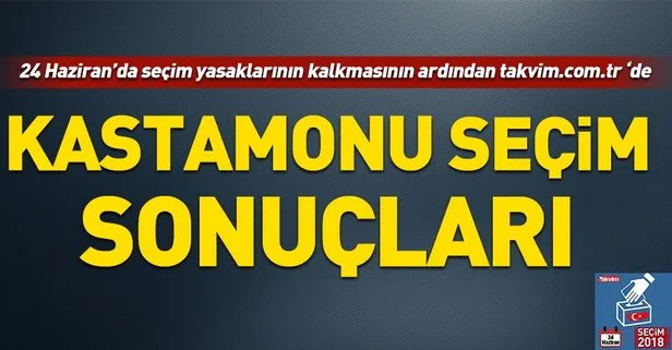 Kastamonu seçim sonuçları! 2018 Kastamonu seçim sonuçları... 24 Haziran 2018 Kastamonu seçim sonuçları ve oy oranları...