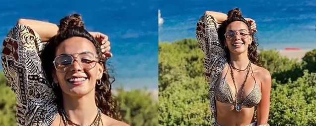Ebru Şahin bikinili gladyatör pozuyla sosyal medyayı salladı! Sevgilisi Cedi Osman İse...