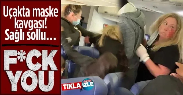 Uçakta maskeni düzgün tak kavgası! Kadın yolcu dehşet saçtı