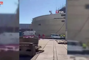 Tersanede üzerine vinç düşen işçi öldü!