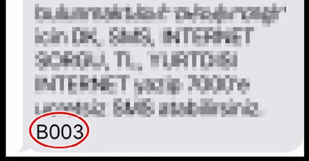 SMS'lerin sonundaki ‘B001’ kodu bakın ne anlama geliyormuş! B001, B002 ve B003 kodlarının anlamı...