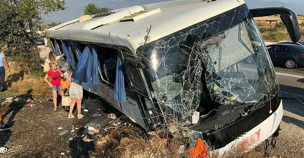 Muğla’da tur otobüsü kaza yaptı